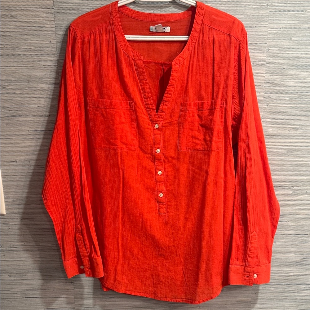 Old Navy Bright orange Long Sleeve Blouse